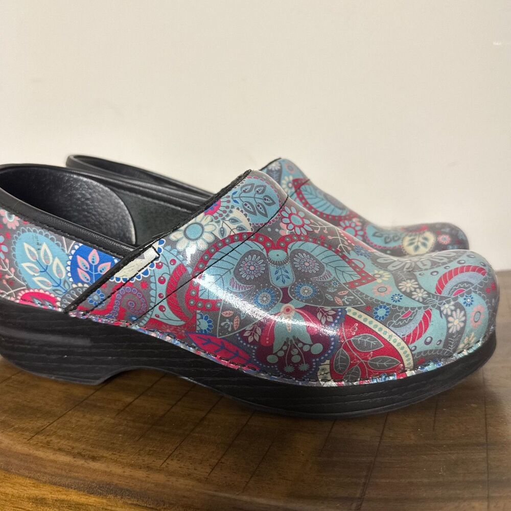 Dansko Paisley Floral Professional Clogs Nursing Shoes EU 39 US 8.5-9 - Picture 3 of 9